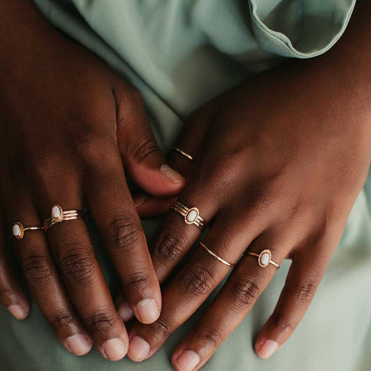 strut jewelry heritage opal rings