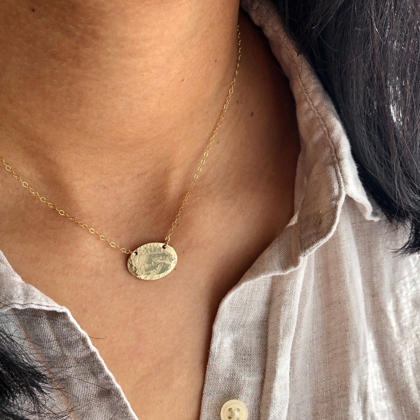 Oval Pendant Necklace