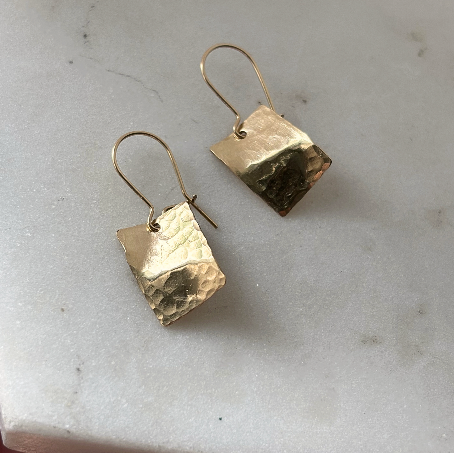 Wavy Rectangle Dangle Earrings