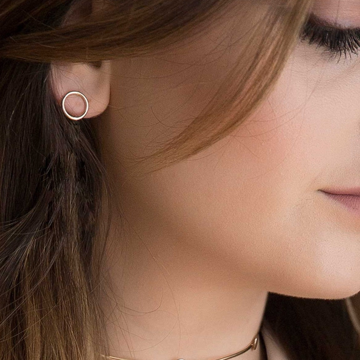 strut jewelry open circle stud earrings