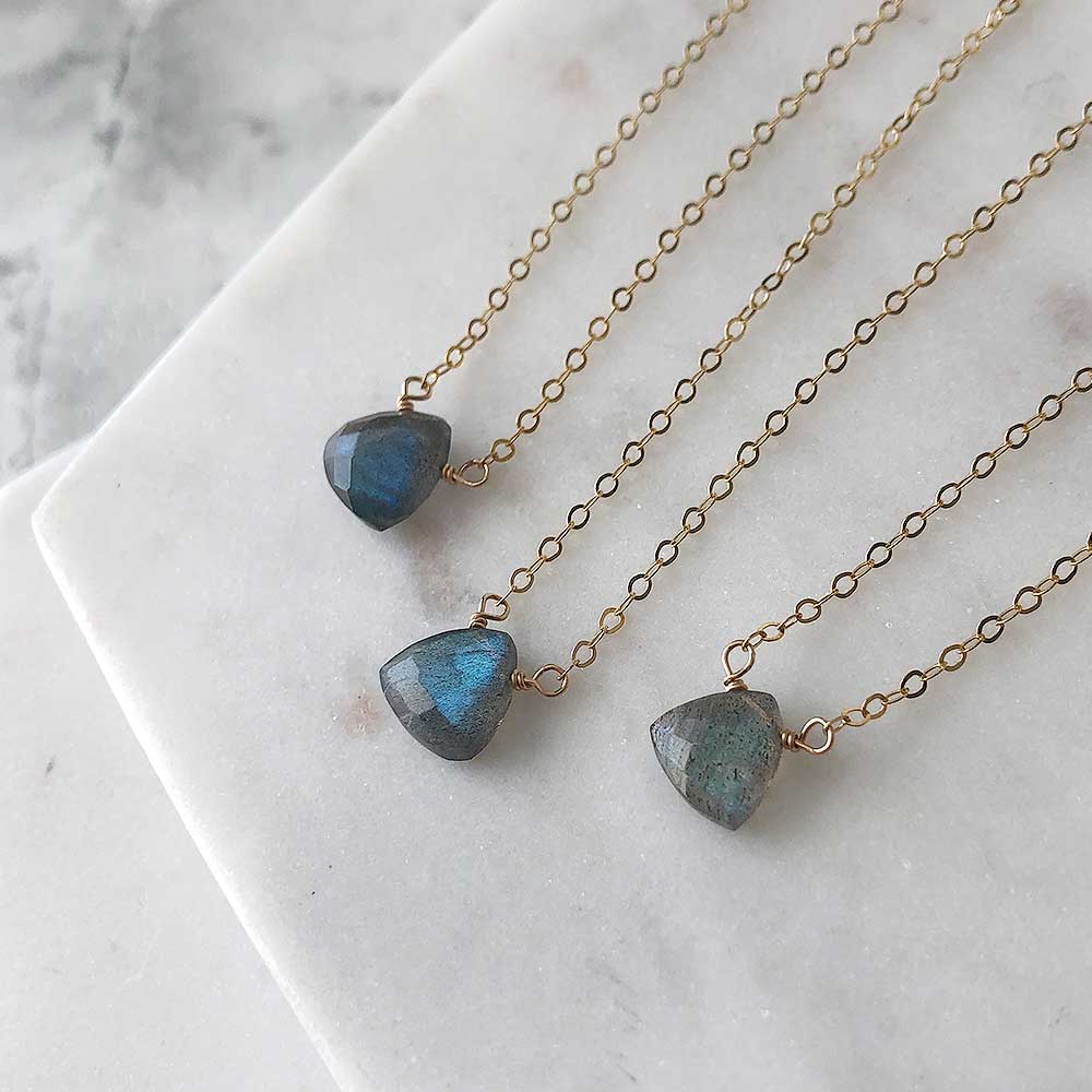 strut jewelry gold fill labradorite gemstone necklace