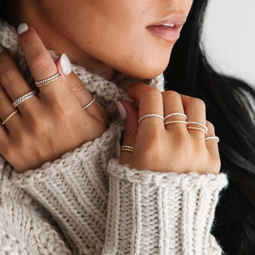 strut jewelry twist stacking rings