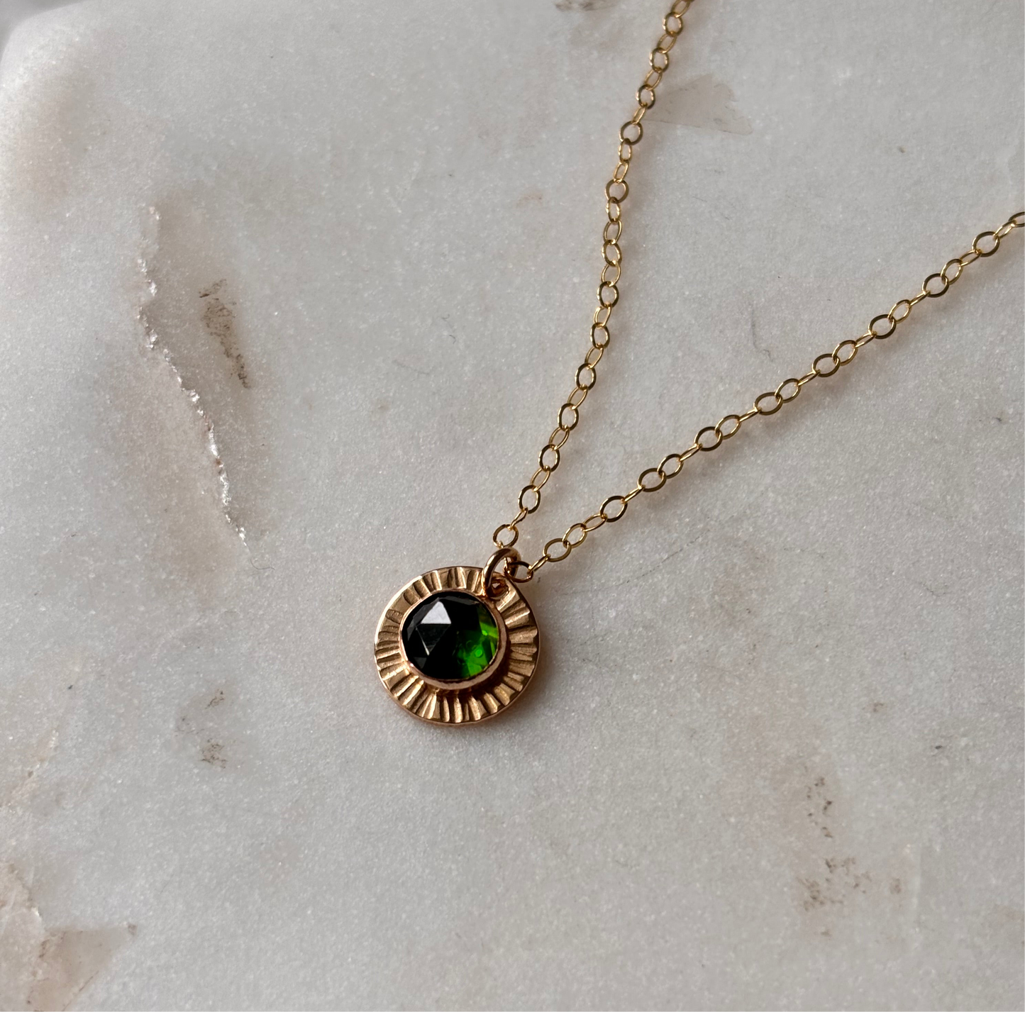 Emerald Aura Necklace - 14k Gold-Fill or Sterling Silver