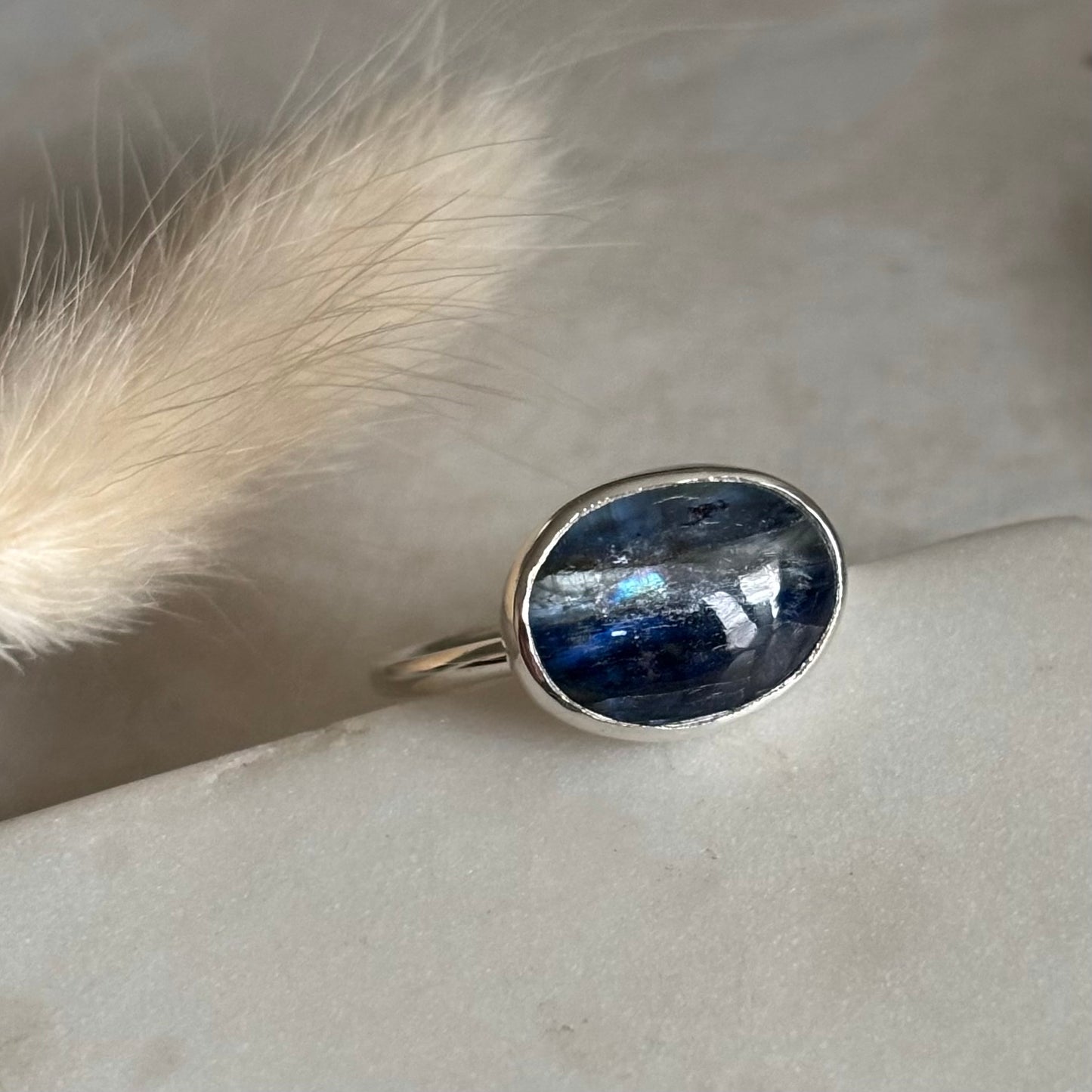 Smooth Kyanite Ring - Size 7