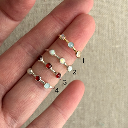 CLEARANCE - Triple Gemstone Ring - Size 5/5.5