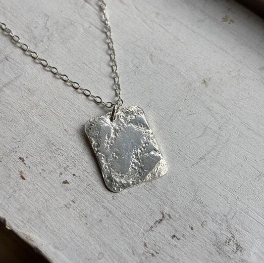 CLEARANCE Silver Rectangle Necklace