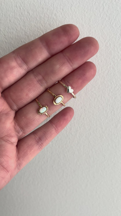 CLEARANCE - Heritage Opal & Heart Rings - Size 6