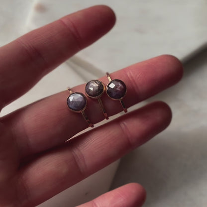 Purple Star Sapphire Stacking Ring - 14k Gold-fill or Sterling Silver