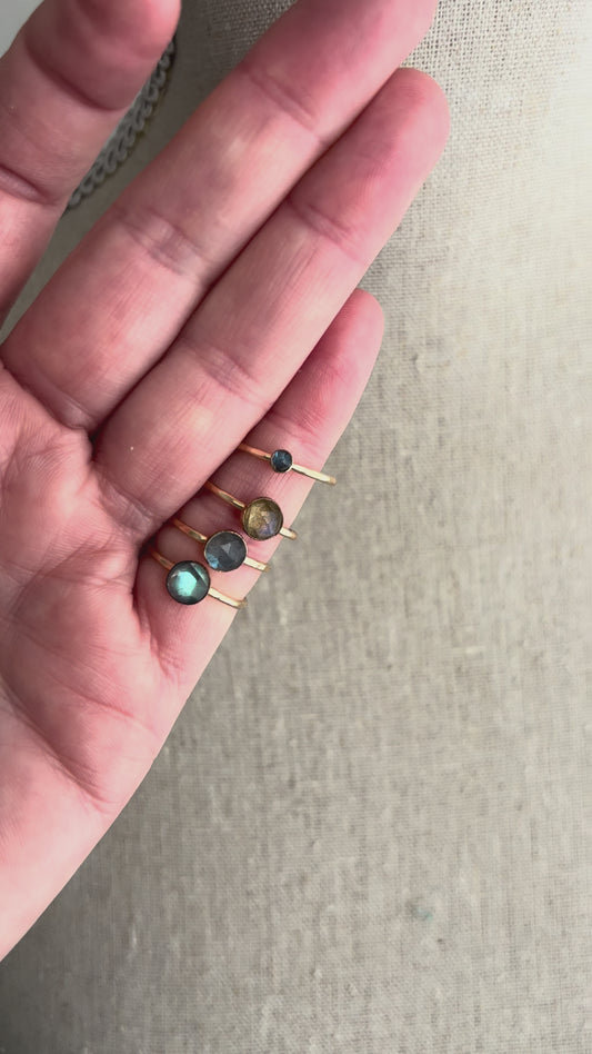 CLEARANCE - Gold Fill Labradorite Ring - Size 5/5.5