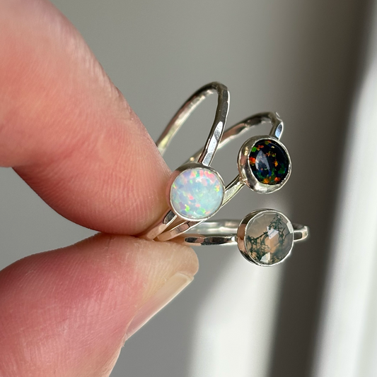 *Sold out!* BEGINNER'S GEMSTONE RING CLASS / Wed Aug 19th / 6pm - 8:30pm / Make a simple gemstone ring
