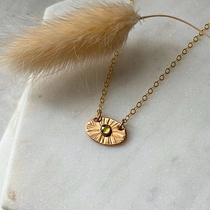 OOAK Petite Peridot Oval Necklace