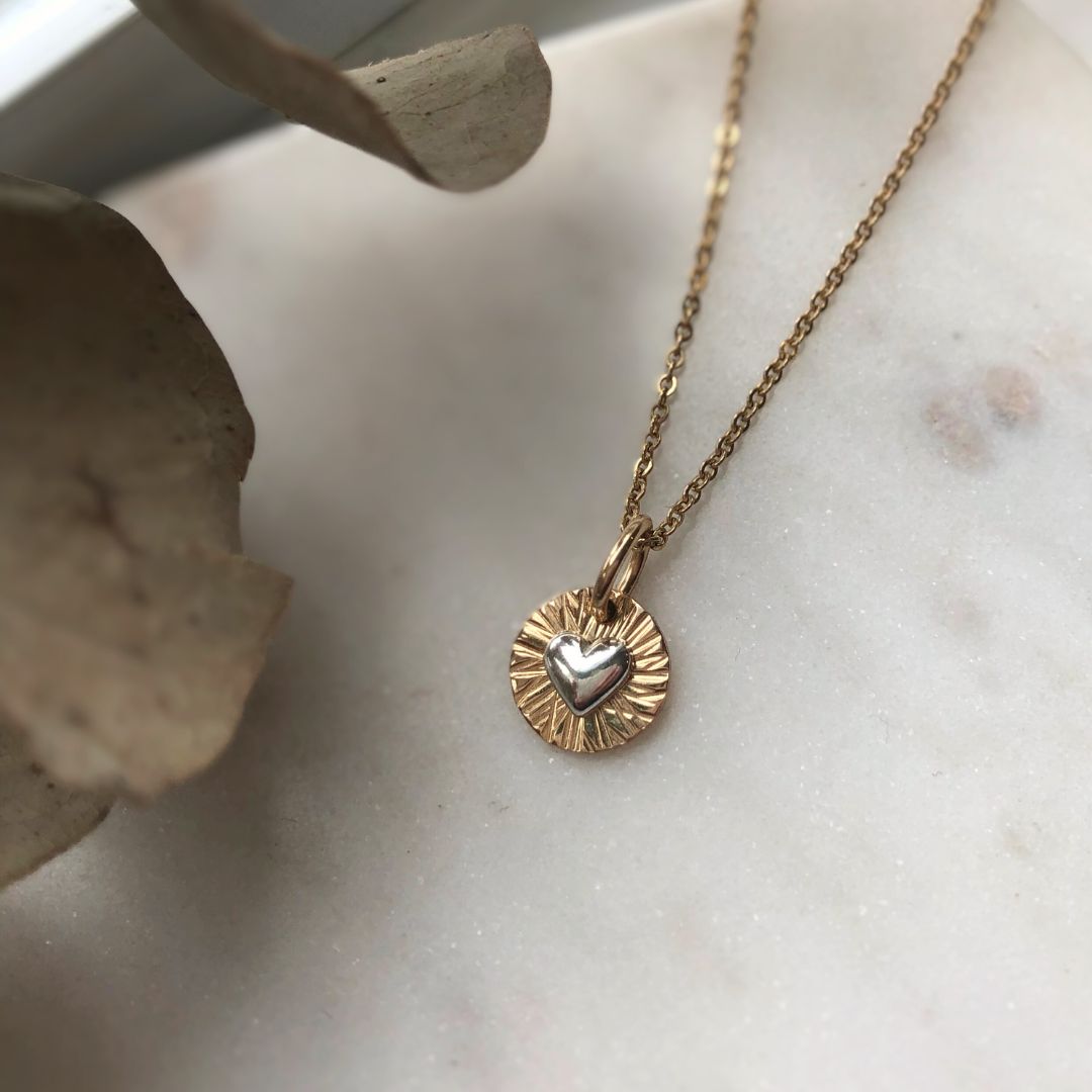 Radiant Heart Charm - Mixed Metals
