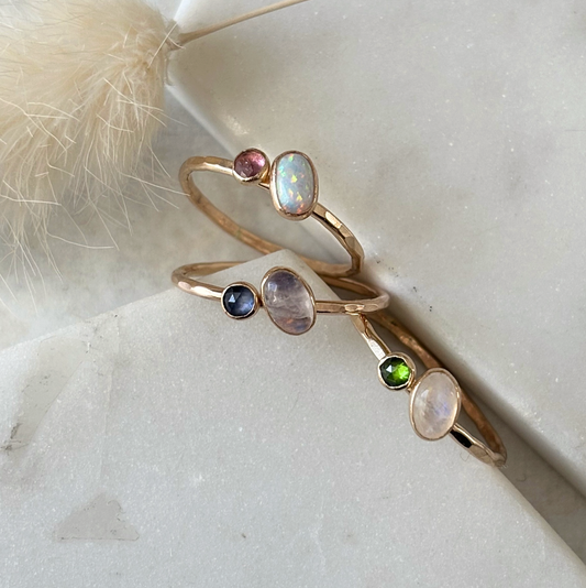 Toi-et-moi Ring - 14k gold-fill
