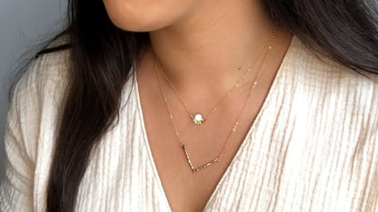 Opal Sunburst Necklace - Sterling Silver