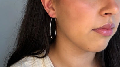 Hammered Hoops - Leaf