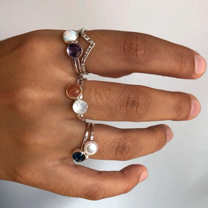 Labradorite Stacking Ring - Sterling Silver