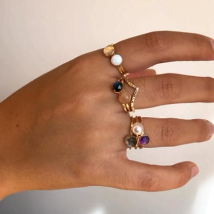 Labradorite Stacking Ring - 14k gold-fill