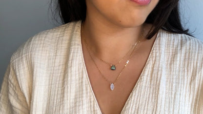 Rainbow Moonstone Marquise Gemstone Necklace