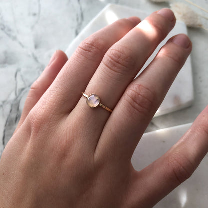 Rainbow Moonstone Stacking Ring - 14k gold-fill