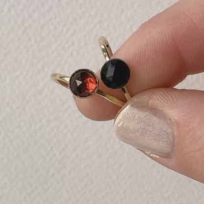 strut jewelry garnet stacking ring 14k gold fill