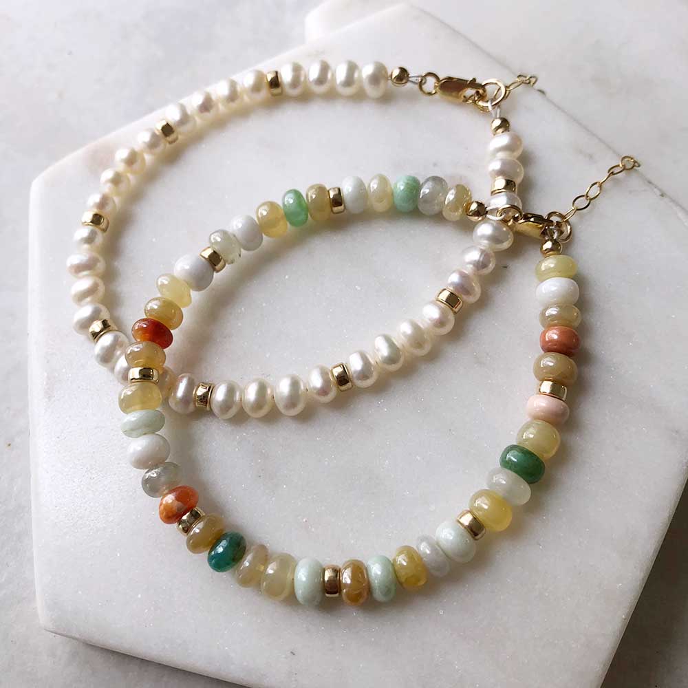 strut jewelry candy bracelet white pearl