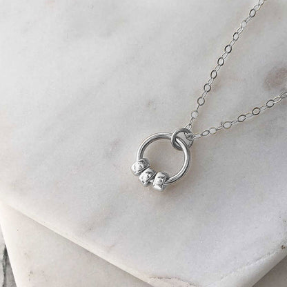 strut jewelry comfort beaded circle pendant necklace silver