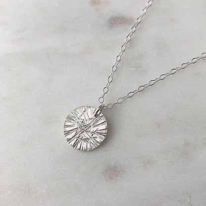 strut jewelry small faceted medallion pendant necklace sterling silver