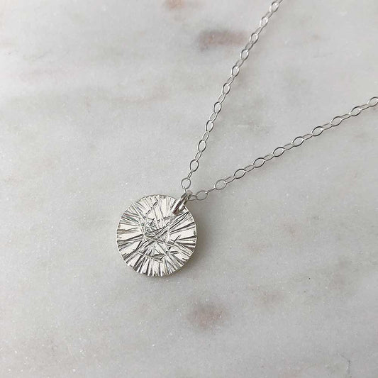 strut jewelry small faceted medallion pendant necklace sterling silver
