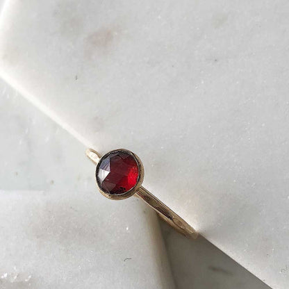 strut jewelry garnet stacking ring 14k gold fill