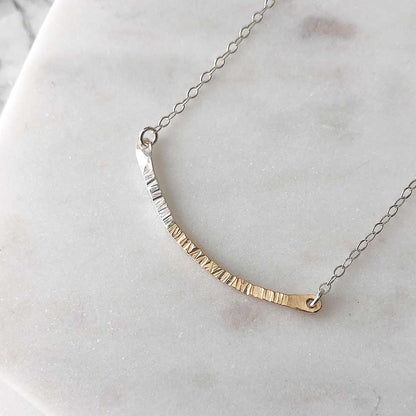 strut jewelry gold fill silver fusion mini bar necklace