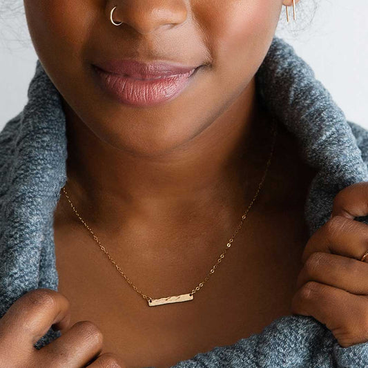 strut jewelry mini bar necklace 14k gold fill