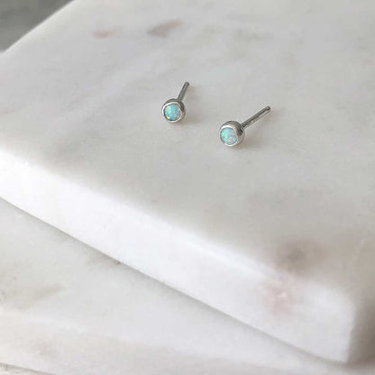 strut jewelry mini opal stud earrings sterling silver
