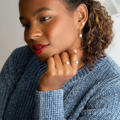 strut jewelry pearl stacking ring 14k gold fill